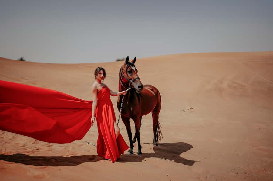 Dubai: Private Flying Dress Photography and Dune Drive Trip - The private ride into Dubai’s dunes