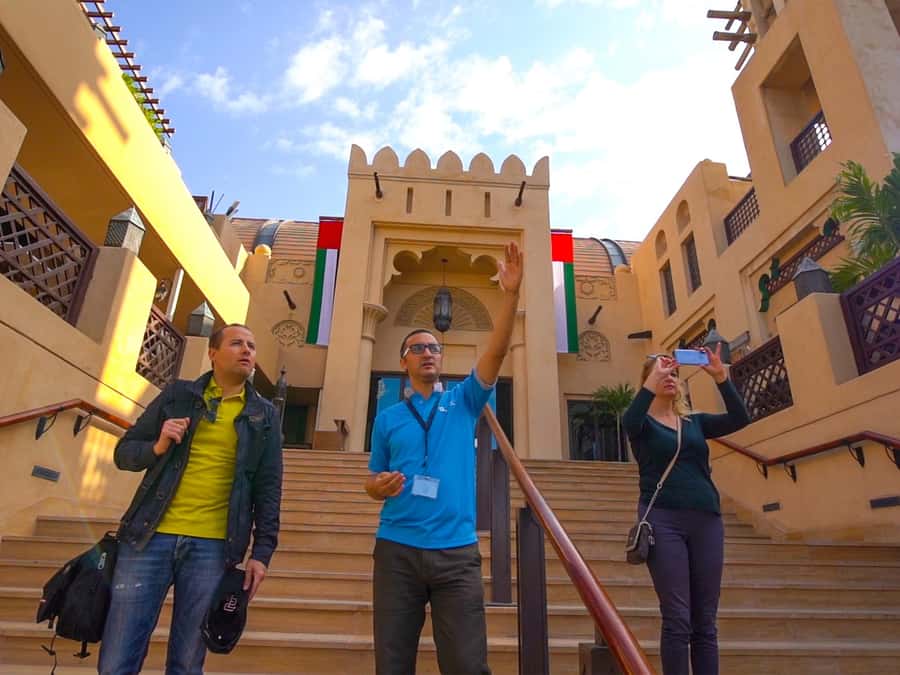Dubai Private Top Attractions, Premium Vehicle & Street Food - Blue Mosque and Souk Madinat Begin the Picture