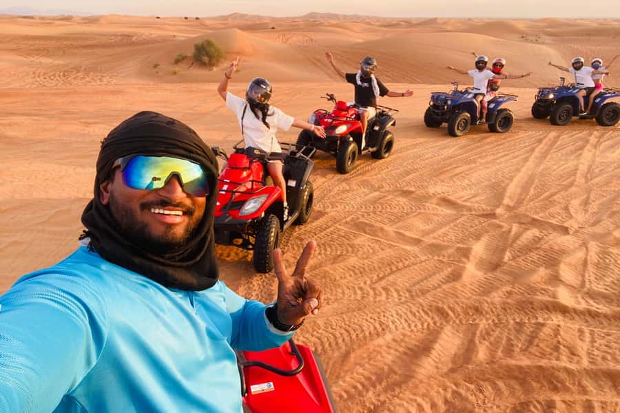Dubai: Quad Bike Safari, Camels & Al Khayma Camp BBQ Dinner - Refreshments before the ATV ride