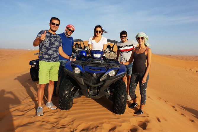 Dubai: Quad Bike Safari, Camels, & Camp with BBQ Dinner - One hour on a quad in the red dunes