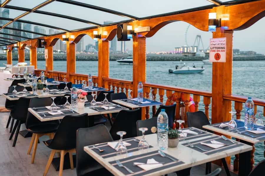 Dubai: Scenic Dhow Cruise with Buffet Dinner and Live Shows - What dinner is like on board