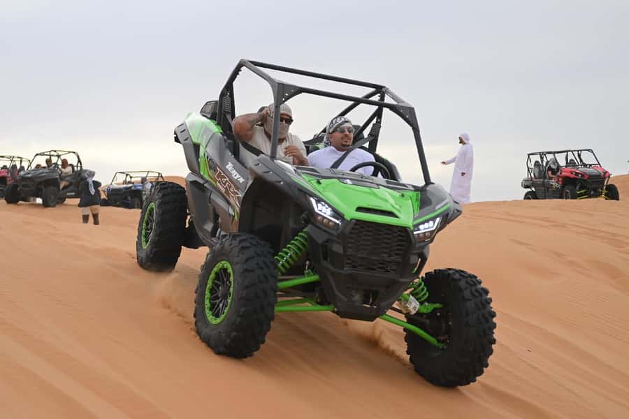 Dubai: Self-Drive Buggy Adventure with Optional BBQ Dinner - The short camel ride and falcon photo