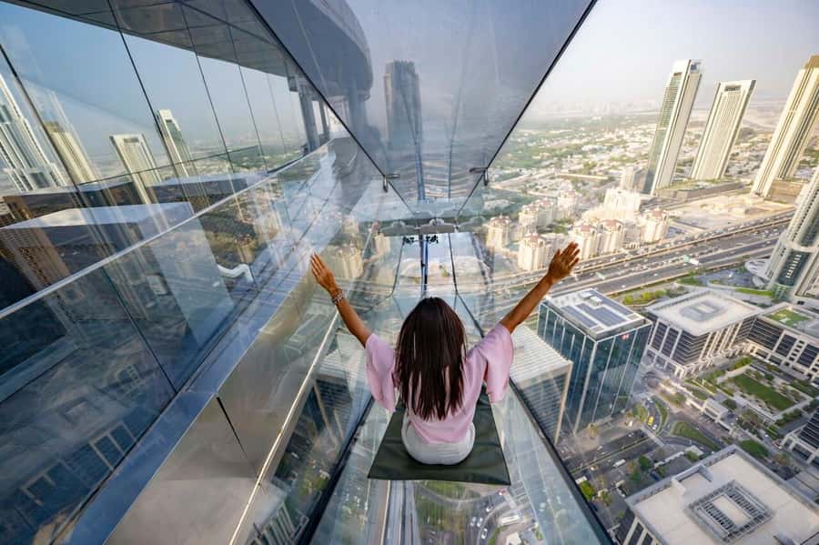 Dubai: Sky Views Observatory Ticket with Optional Extras - Entering the 53rd-floor observatory