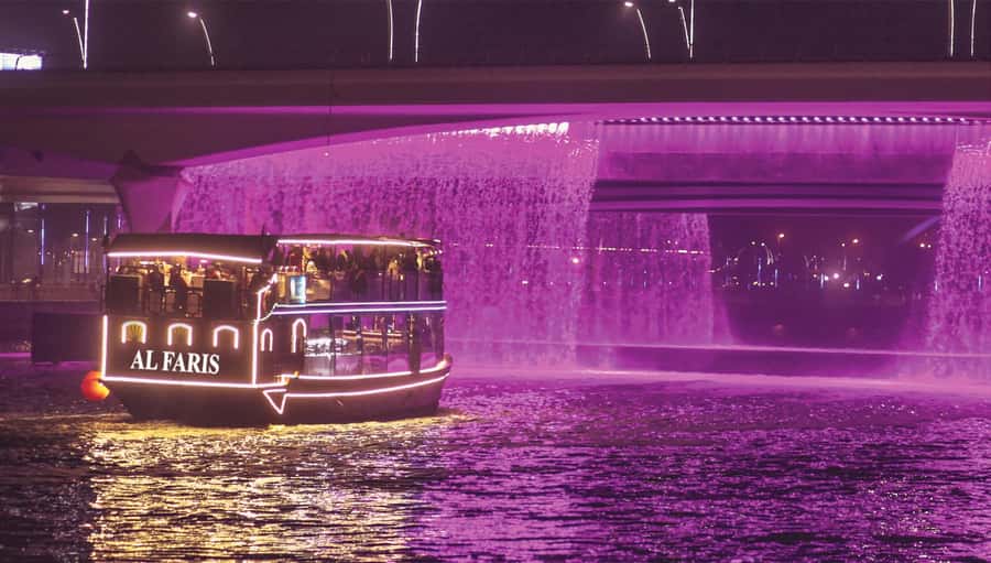 Dubai: Water Canal Cruise and La Perle Show with Dinner - Dinner on the dhow, with plenty of choice