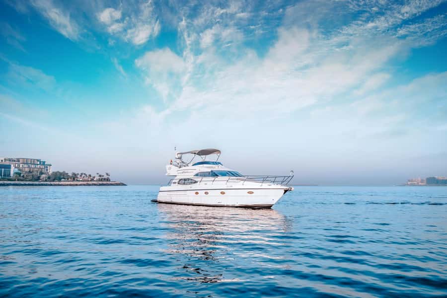 Dubai Yacht Tour - Boat Trip upto 12 guests Private event - Bluewaters Island, Ain Dubai, and the city from offshore