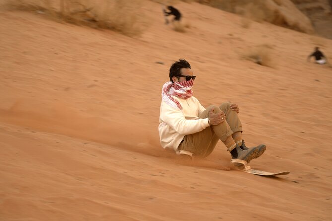 Full-Day Jeep Tour and Sleeping in cave Night Under the Stars - Al Ramal Red Sand Dune and free sand-boarding