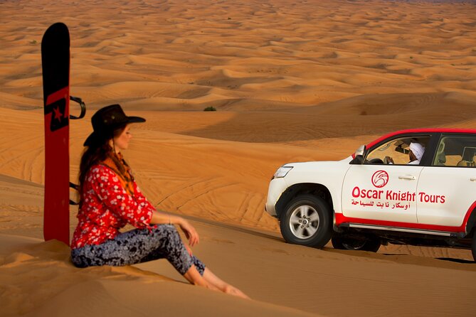 High Red Dunes with Camel Ride, Sandboarding, Falcon Show and VIP BBQ Dinner - Why Lahbab’s red dunes are the main event