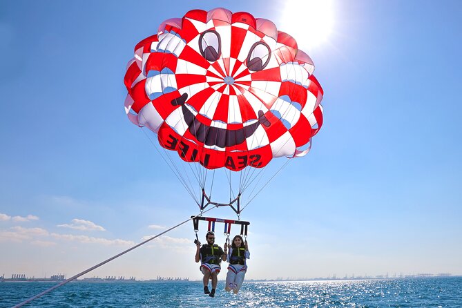 Parasailing in Dubai with Palm Jumeirah and JBR Beach views - Is $94.90 a fair price?